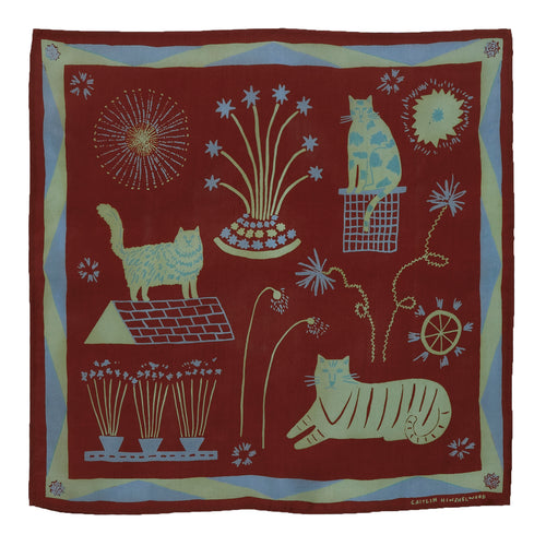 Cat Party Silk Scarf