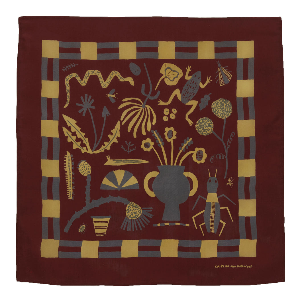 Field Notes Burgundy Silk Scarf