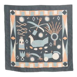 Navy Rural Life Scarf