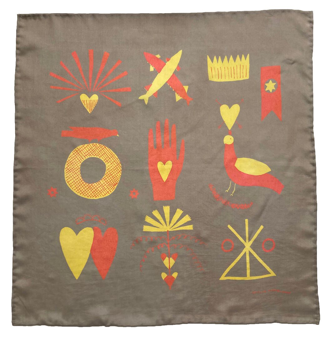 Heart-in-Hand Silk Scarf