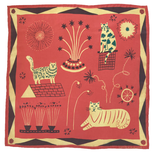 Cat Party Silk Scarf