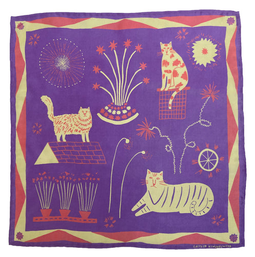 Cat Party Silk Scarf