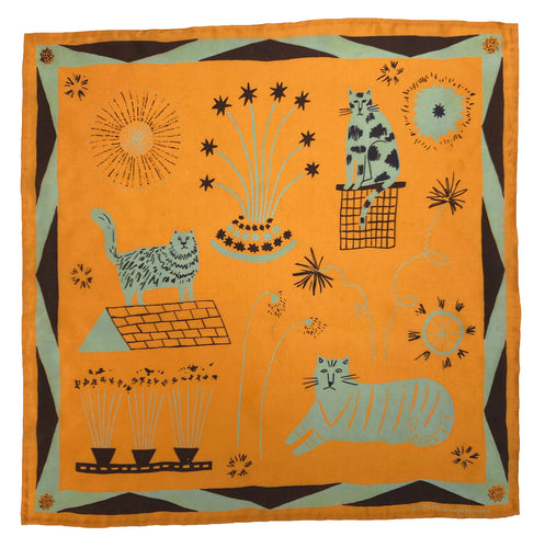 Cat Party Silk Scarf