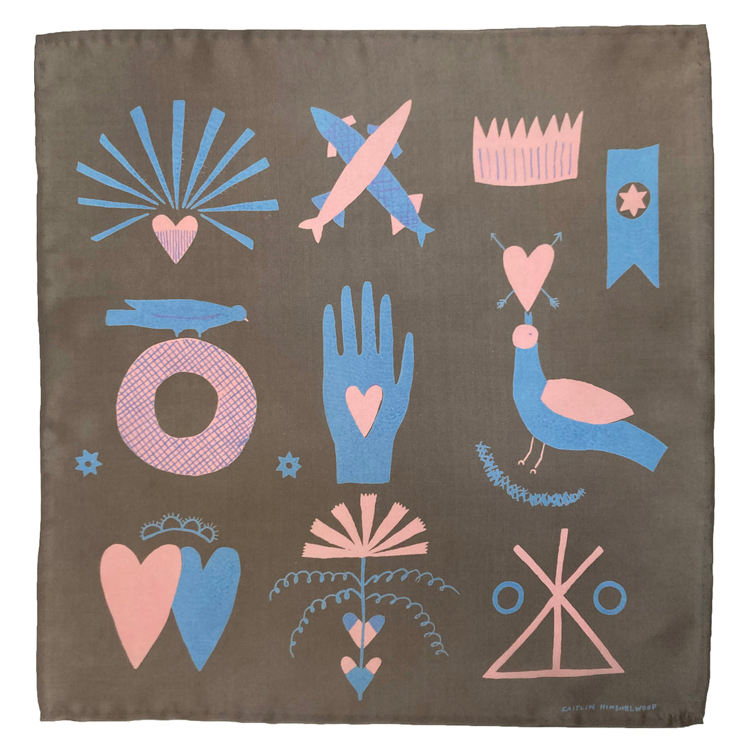 Heart-in-Hand Silk Scarf