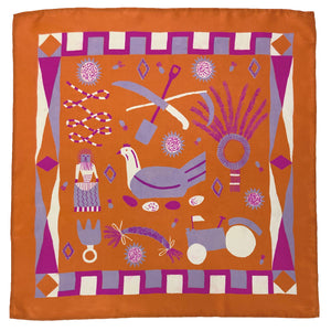 Orange Rural Life Scarf
