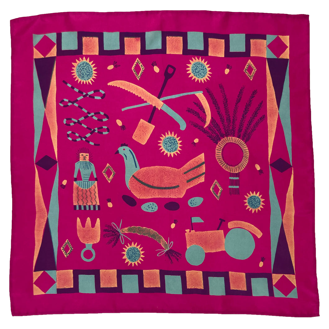 Magenta Rural Life Scarf