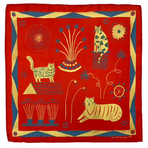 Cat Party Silk Scarf