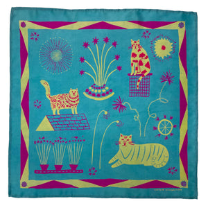 Cat Party Silk Scarf