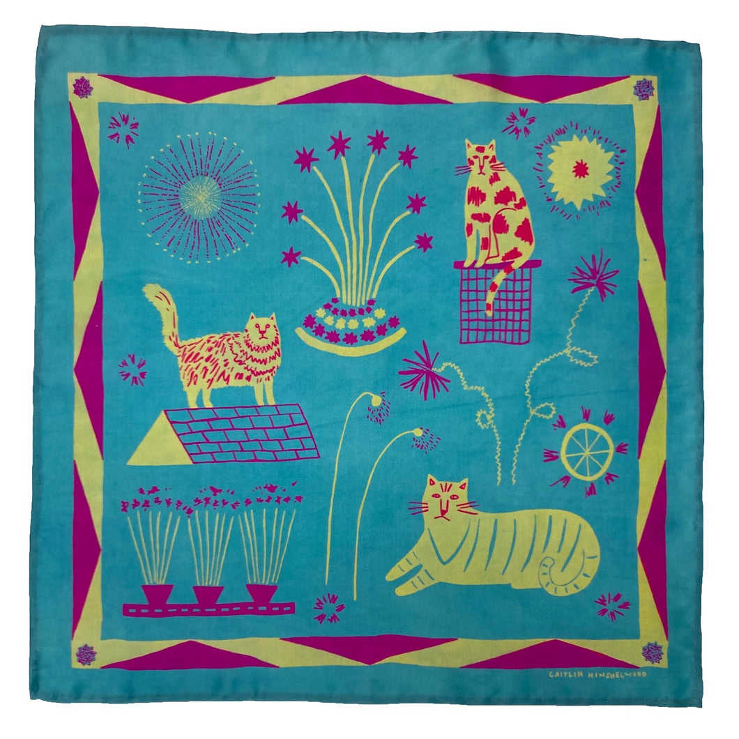 Cat Party Silk Scarf