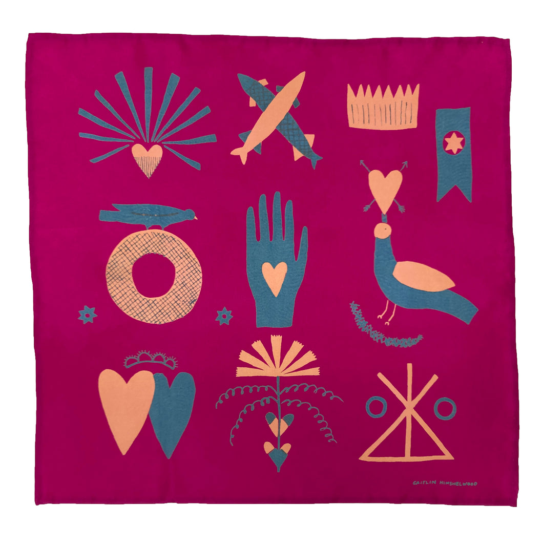 Heart-in-Hand Silk Scarf