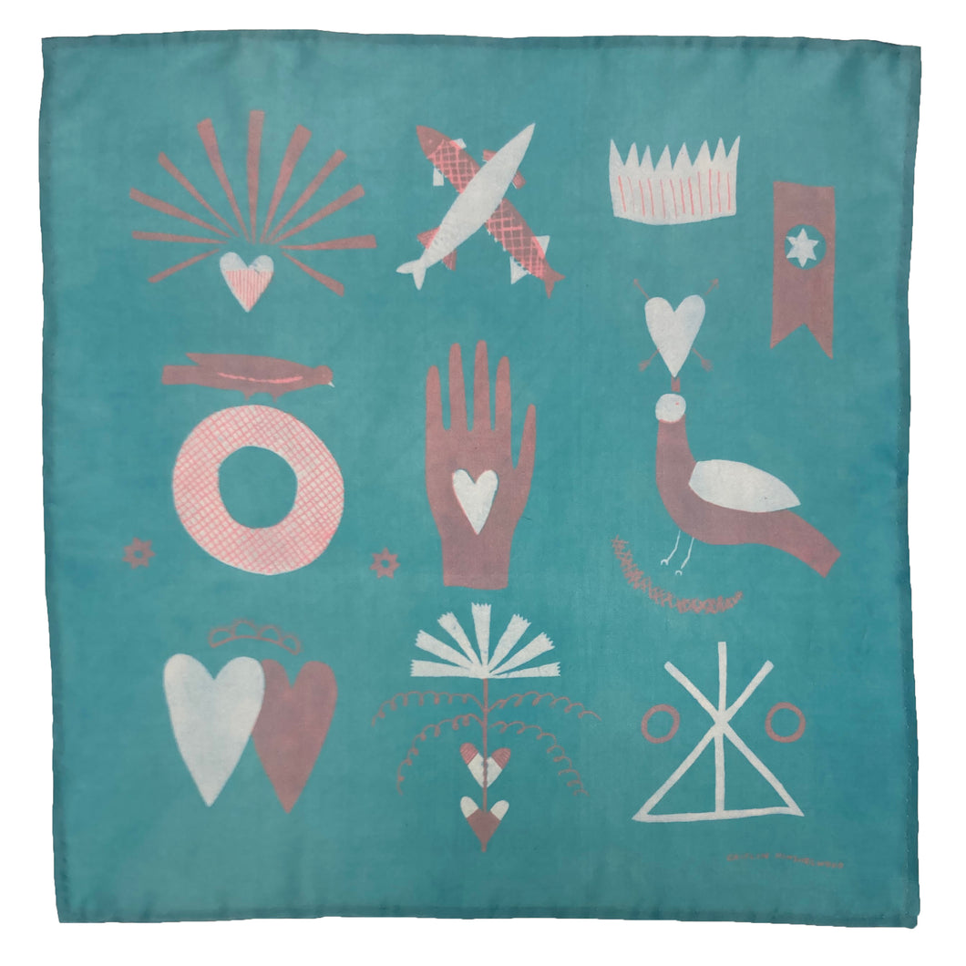 SECONDS Heart-in-Hand Silk Scarf